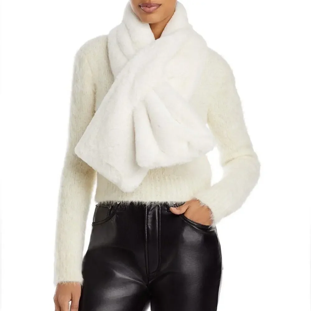 APPARIS Bambi Faux Fur Scarf Ivory Cream OS NWT $92